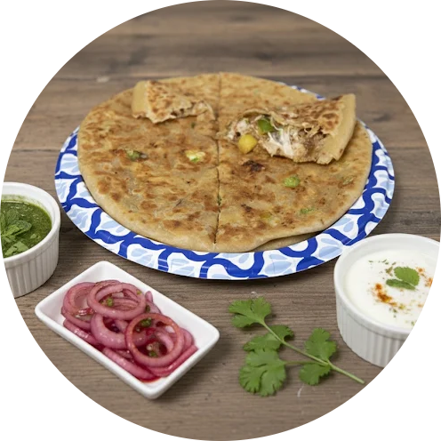 Chicken Cheese Veggie Paratha Chicken Cheese Veggie Paratha