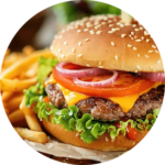 Beef Burger And Fries